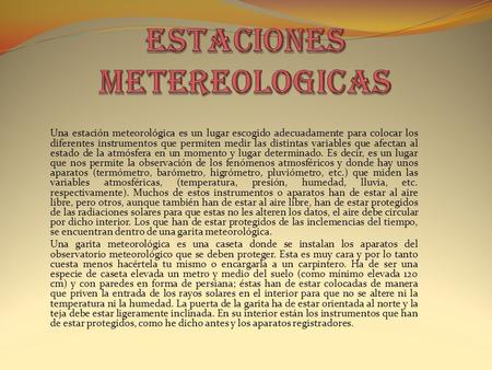 ESTACIONES METEREOLOGICAS