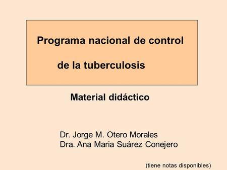 Programa nacional de control de la tuberculosis