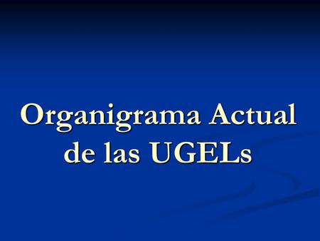 Organigrama Actual de las UGELs