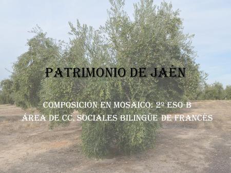 Patrimonio de Jaén Composición en mosaico: 2º ESO-B Área de CC. Sociales bilingüe de francés.