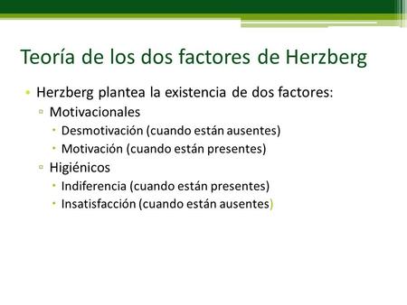 Teoría de los dos factores de Herzberg