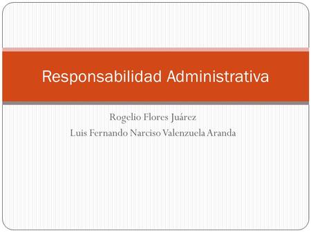 Rogelio Flores Juárez Luis Fernando Narciso Valenzuela Aranda Responsabilidad Administrativa.