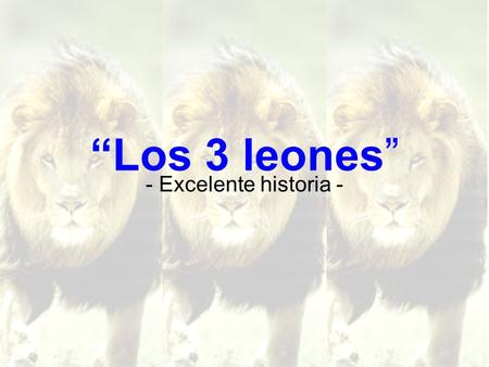 “Los 3 leones” - Excelente historia -.