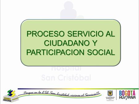 PROCESO SERVICIO AL CIUDADANO Y PARTICIPACION SOCIAL.