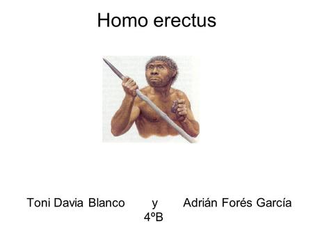 Homo erectus Toni Davia Blanco 	y 	Adrián Forés García 4ºB.