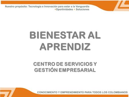 BIENESTAR AL APRENDIZ CENTRO DE SERVICIOS Y GESTIÓN EMPRESARIAL.