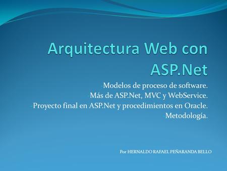 Arquitectura Web con ASP.Net