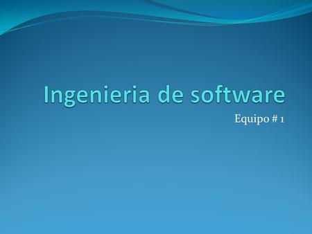 Ingenieria de software