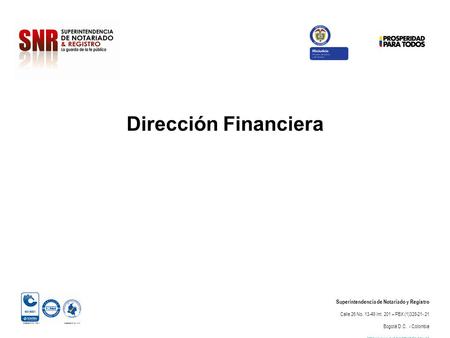 Dirección Financiera Superintendencia de Notariado y Registro