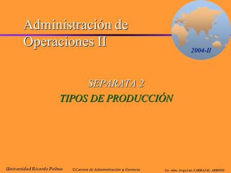 Administración de Operaciones II