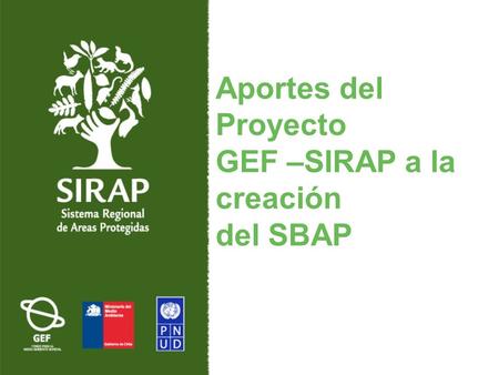 Aportes del Proyecto GEF –SIRAP a la creación del SBAP.