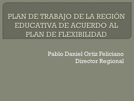 Pablo Daniel Ortiz Feliciano Director Regional