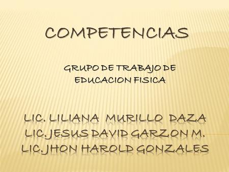 COMPETENCIAS GRUPO DE TRABAJO DE EDUCACION FISICA.