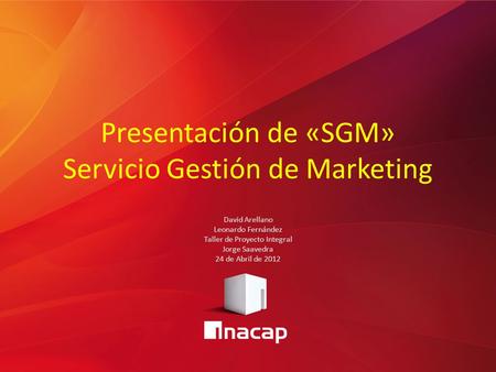Presentación de «SGM» Servicio Gestión de Marketing