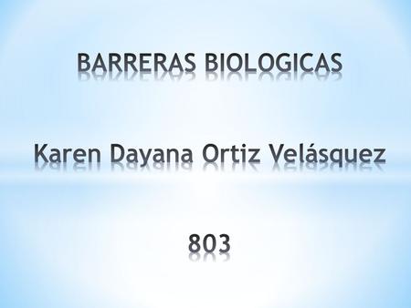 BARRERAS BIOLOGICAS Karen Dayana Ortiz Velásquez 803