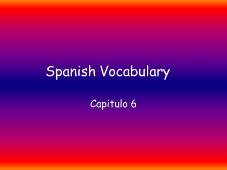 Spanish Vocabulary Capitulo 6. El apartado postal.
