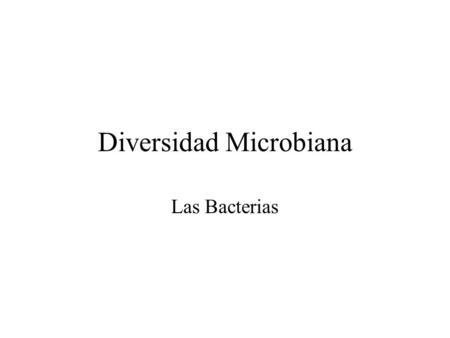 Diversidad Microbiana