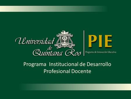 Programa Institucional de Desarrollo Profesional Docente.