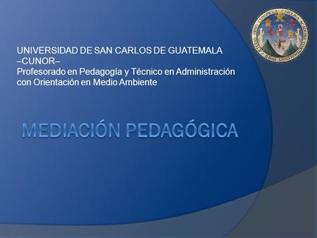 Mediación pedagógica UNIVERSIDAD DE SAN CARLOS DE GUATEMALA –CUNOR–