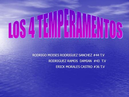 LOS 4 TEMPERAMENTOS RODRIGO MOISES RODRIGUEZ SANCHEZ #44 T.V