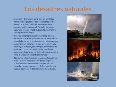 Los desastres naturales