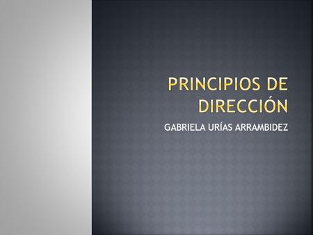 PRINCIPIOS DE DIRECCIÓN