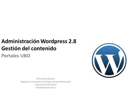 Administración Wordpress 2.8 Gestión del contenido