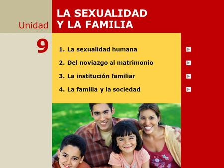 9 LA SEXUALIDAD Y LA FAMILIA Unidad La sexualidad humana