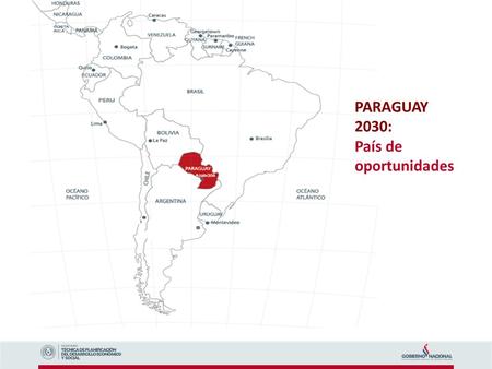 PARAGUAY 2030: País de oportunidades. Visión Paraguay 2030 Un país competitivo, ubicado entre los más eficientes productores de alimentos a nivel mundial,