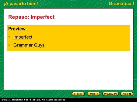Repaso: Imperfect Preview Imperfect Grammar Guys.