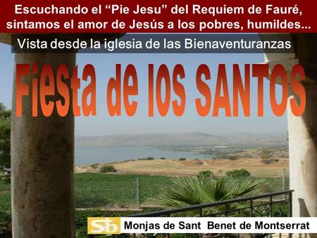 Escuchando el “Pie Jesu” del Requiem de Fauré, sintamos el amor de Jesús a los pobres, humildes... Monjas de Sant Benet de Montserrat Vista desde la iglesia.