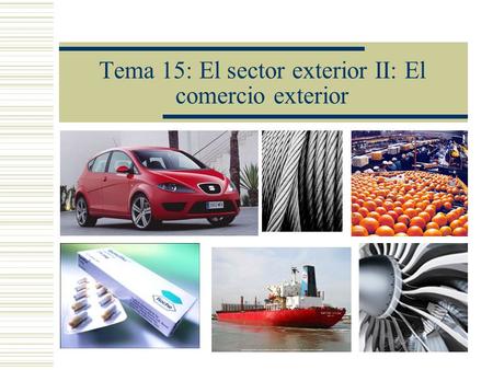 Tema 15: El sector exterior II: El comercio exterior.