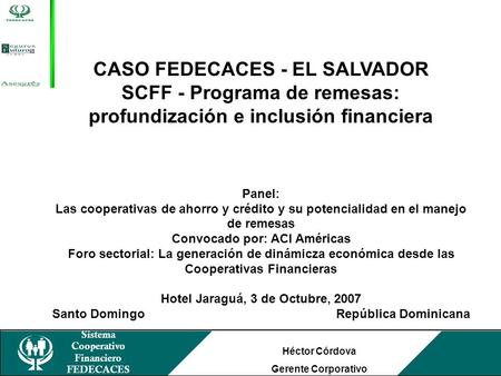 CASO FEDECACES - EL SALVADOR