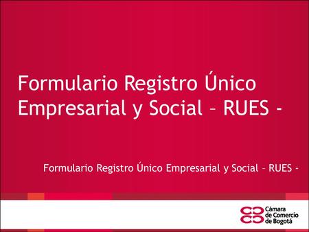 Formulario Registro Único Empresarial y Social – RUES -
