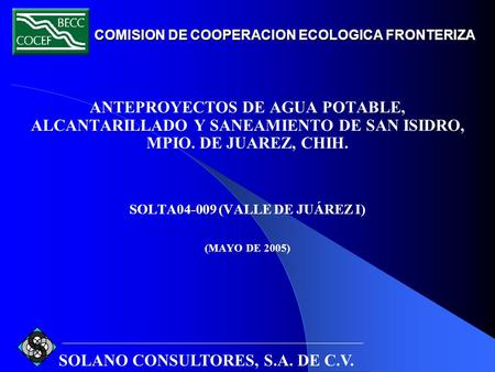 COMISION DE COOPERACION ECOLOGICA FRONTERIZA