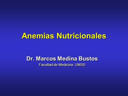 Anemias Nutricionales