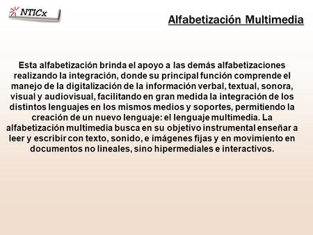 Alfabetización Multimedia
