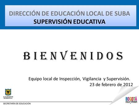 DIRECCIÓN DE EDUCACIÓN LOCAL DE SUBA SUPERVISIÓN EDUCATIVA