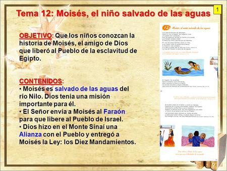 Tema 12: Moisés, el niño salvado de las aguas