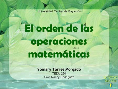 El orden de las operaciones matemáticas
