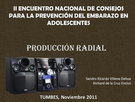 PRODUCCIÓN RADIAL Sandro Ricardo Villena Dahua