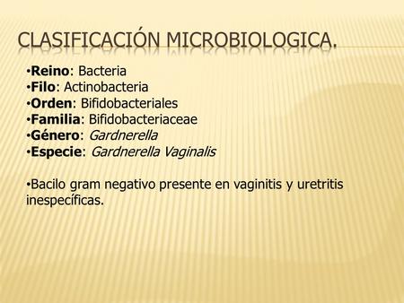 Clasificación microbiologica.