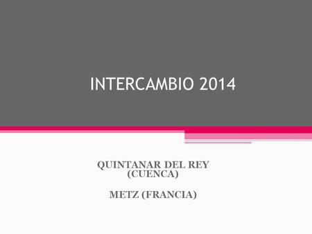 INTERCAMBIO 2014 QUINTANAR DEL REY (CUENCA) METZ (FRANCIA)