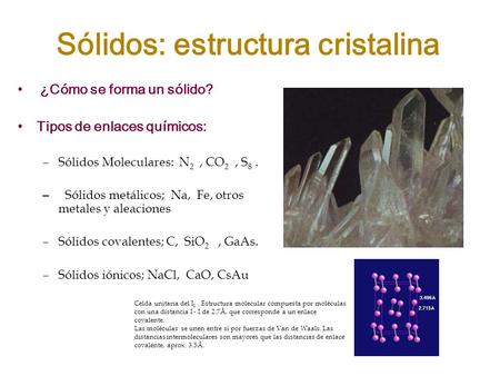 Sólidos: estructura cristalina