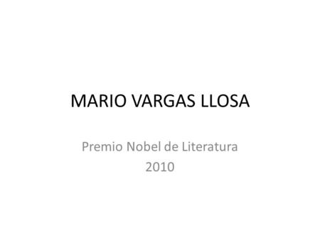 Premio Nobel de Literatura 2010