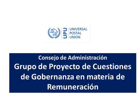 Consejo de Administración Grupo de Proyecto de Cuestiones de Gobernanza en materia de Remuneración.