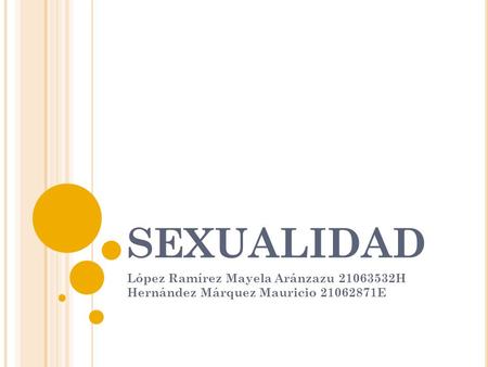 SEXUALIDAD López Ramírez Mayela Aránzazu 21063532H Hernández Márquez Mauricio 21062871E.