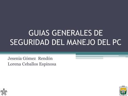 GUIAS GENERALES DE SEGURIDAD DEL MANEJO DEL PC