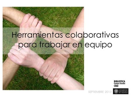 Herramientas colaborativas para trabajar en equipo SEPTIEMBRE 2013.