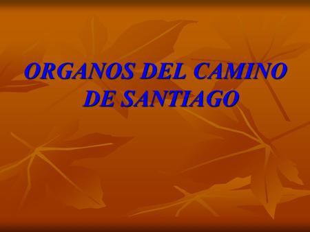 ORGANOS DEL CAMINO DE SANTIAGO